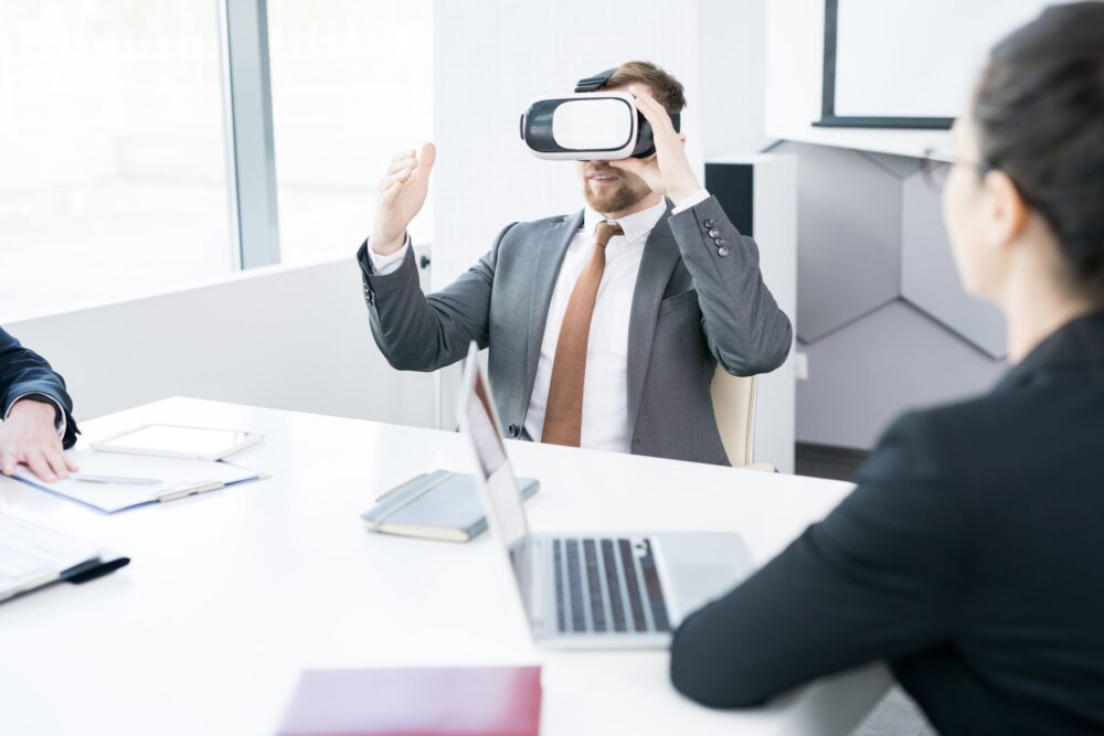 Businessman Using VR